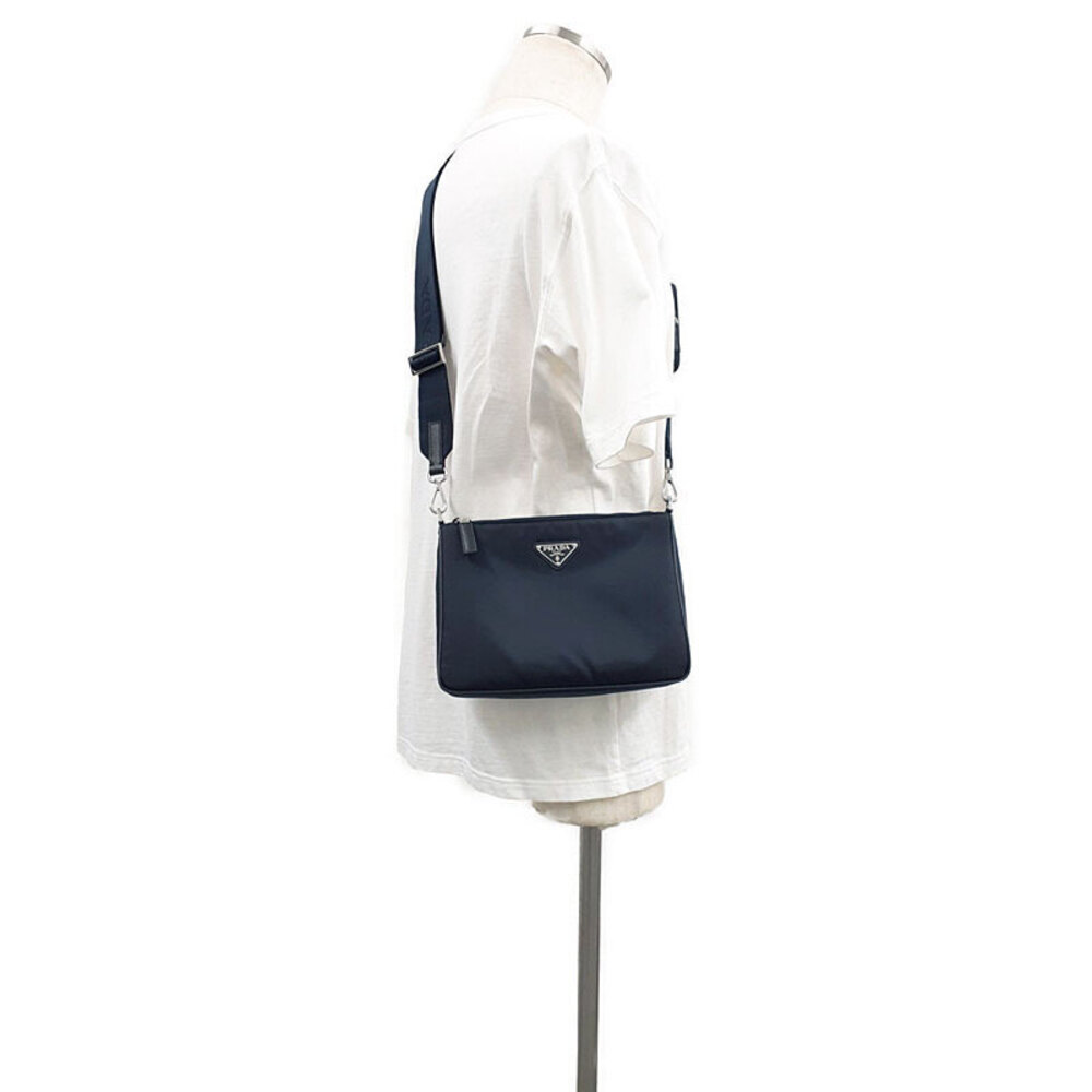 PRADA Re Saffiano Leather Shoulder Crossbody Bag Black - Picture 9 of 9